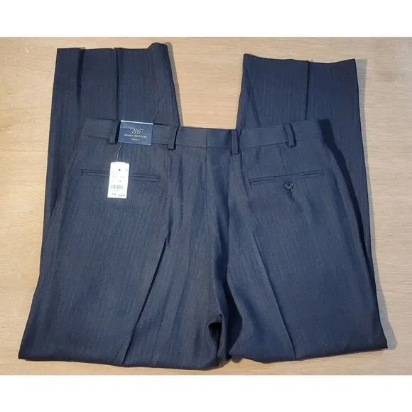 New! Brooks Brothers 346 Dress Pants Size 36x29 Dark Charcoal Wool Blend
